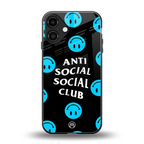 anti social social club x smileys back phone cover | glass case for iphone 16 plus