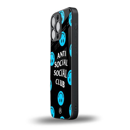 anti social social club x smileys back phone cover | glass case for iphone 16 pro max