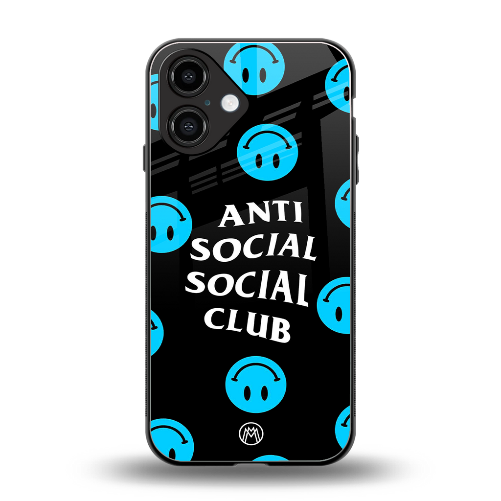 anti social social club x smileys back phone cover | glass case for iphone 16
