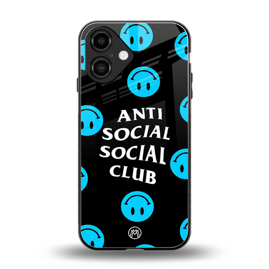 anti social social club x smileys back phone cover | glass case for iphone 16