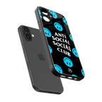 anti social social club x smileys back phone cover | glass case for iphone 16