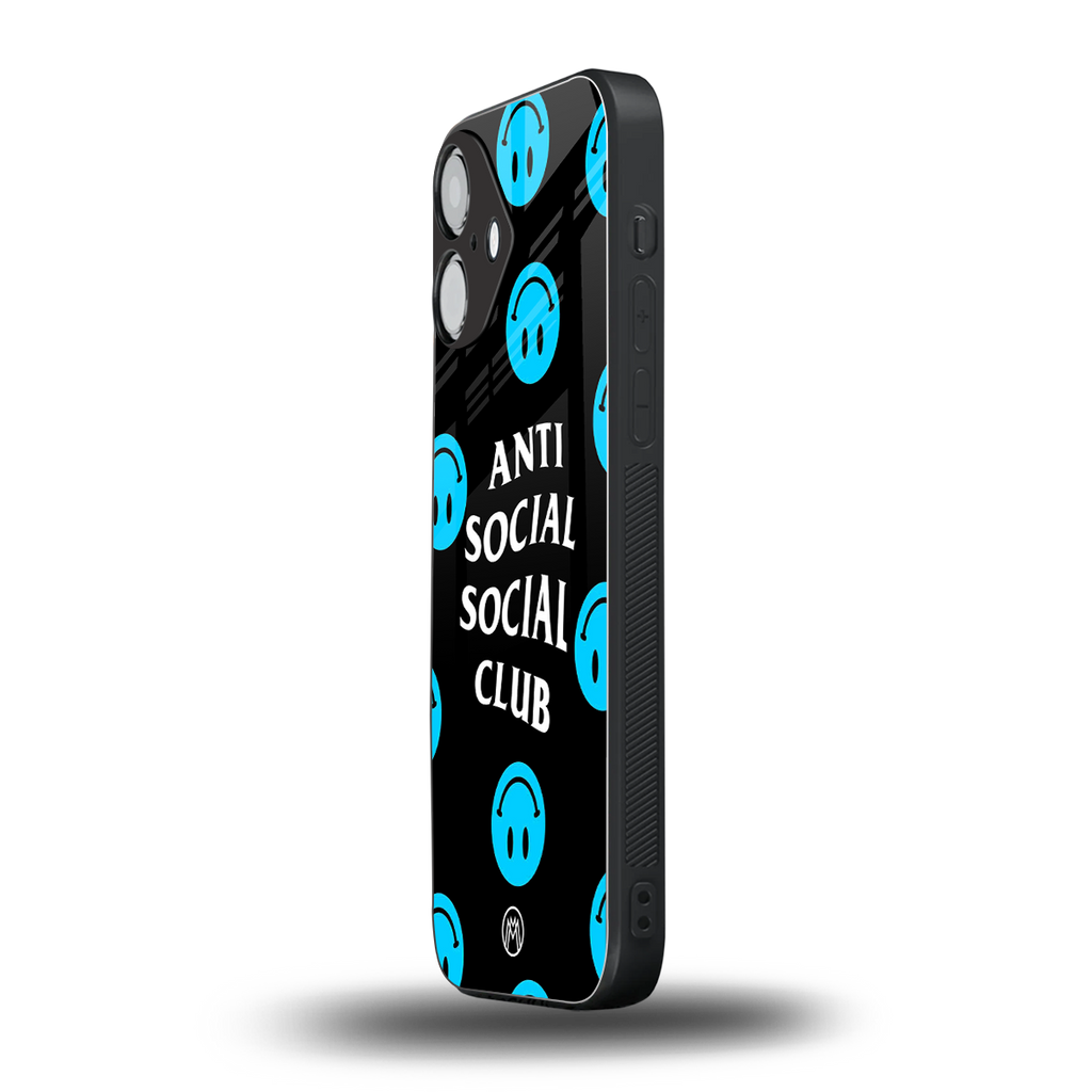 anti social social club x smileys back phone cover | glass case for iphone 16