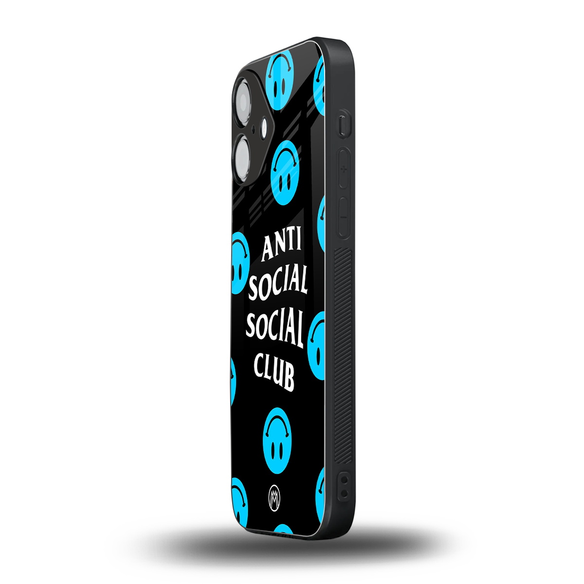 anti social social club x smileys back phone cover | glass case for iphone 16
