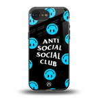 anti social social club x smileys back phone cover | glass case for iphone 16e