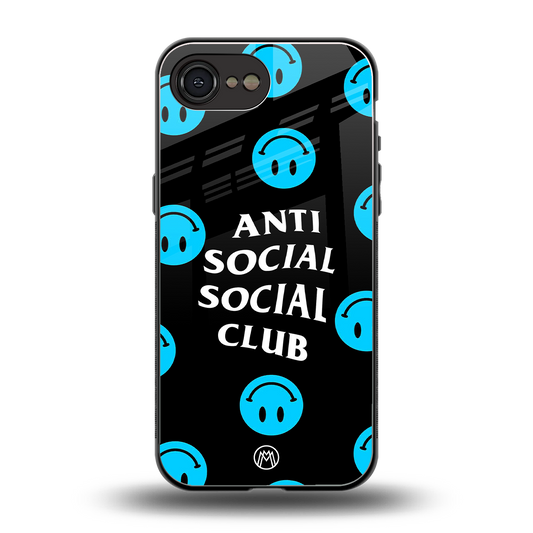anti social social club x smileys back phone cover | glass case for iphone 16e