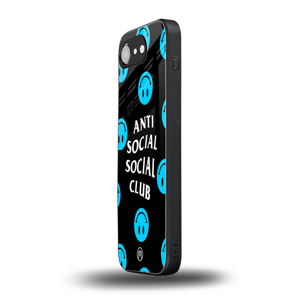 anti social social club x smileys back phone cover | glass case for iphone 16e