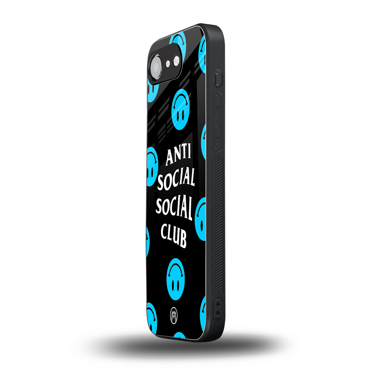 anti social social club x smileys back phone cover | glass case for iphone 16e