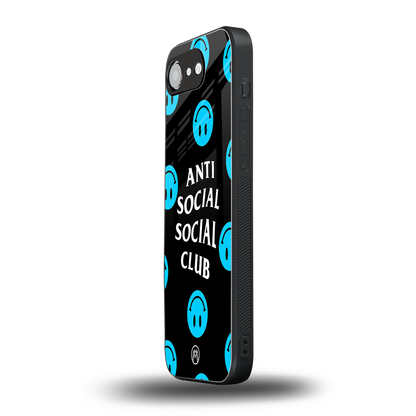 anti social social club x smileys back phone cover | glass case for iphone 16e