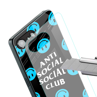 anti social social club x smileys back phone cover | glass case for iphone 16e