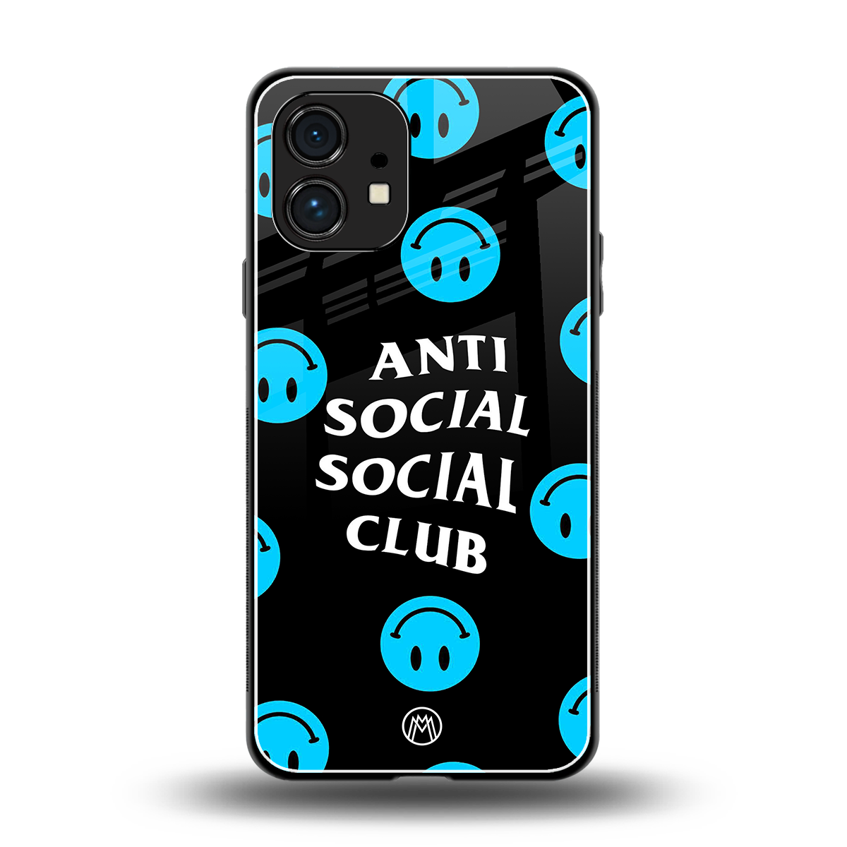 anti social social club x smileys back phone cover | glass case for nothing phone 1