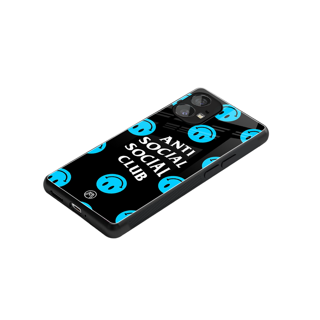 anti social social club x smileys back phone cover | glass case for nothing phone 1