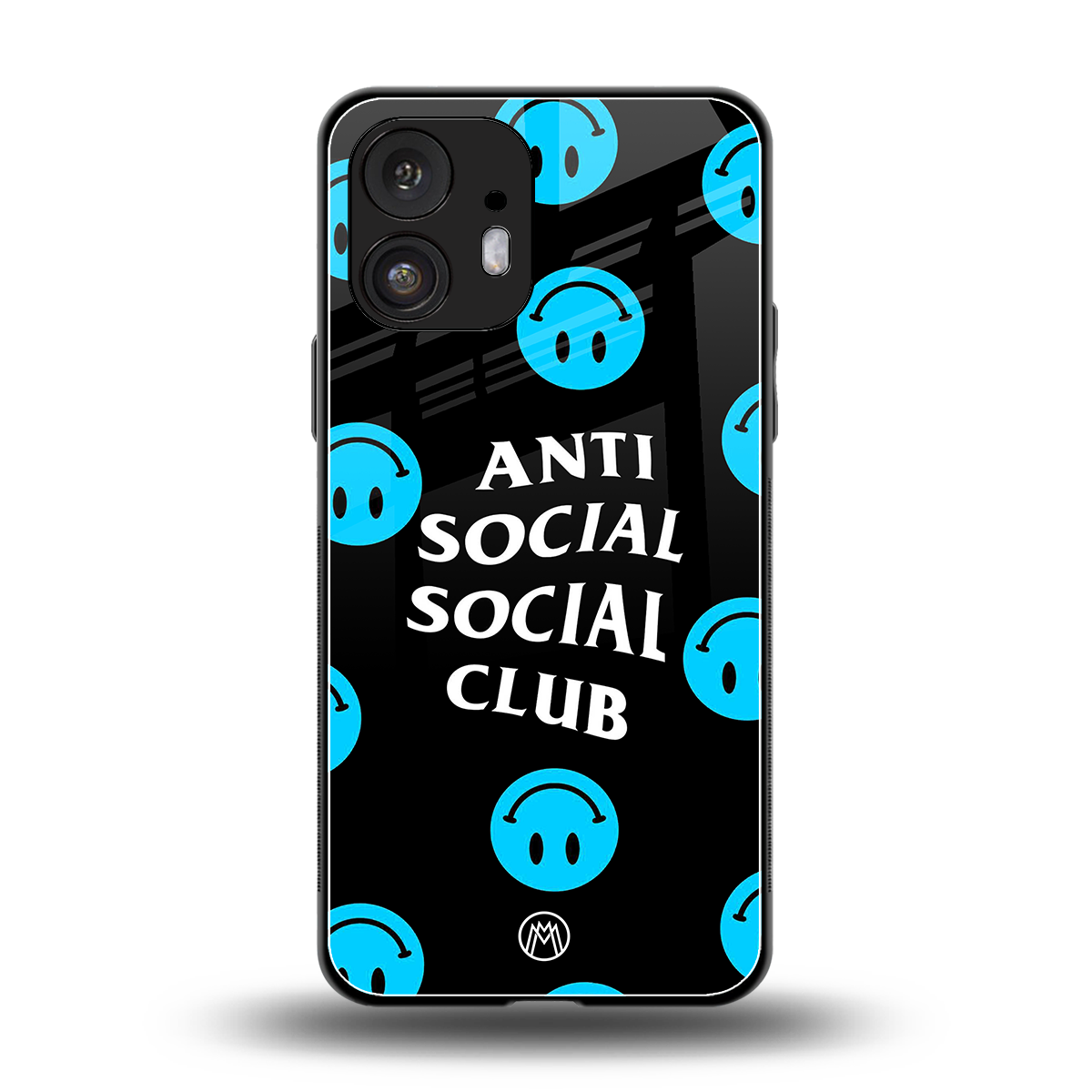 anti social social club x smileys back phone cover | glass case for nothing phone 2