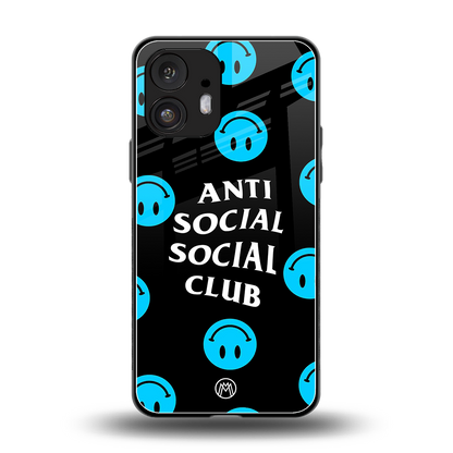 anti social social club x smileys back phone cover | glass case for nothing phone 2