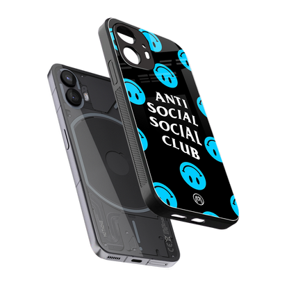 anti social social club x smileys back phone cover | glass case for nothing phone 2