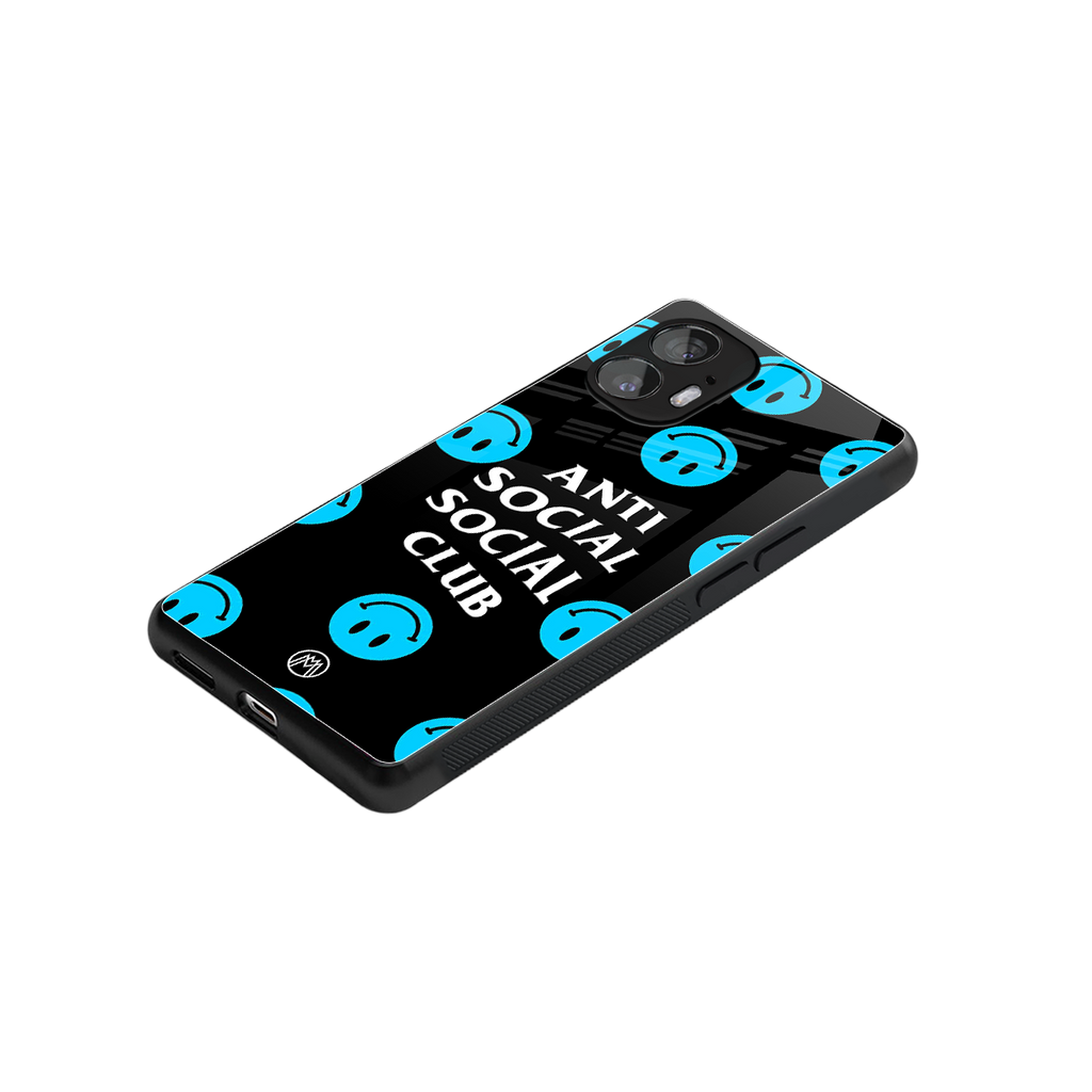 anti social social club x smileys back phone cover | glass case for nothing phone 2