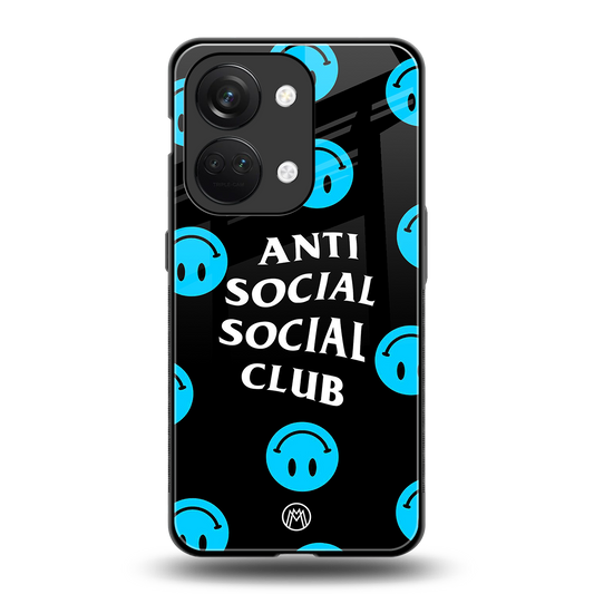 anti social social club x smileys back phone cover | glass case for oneplus nord 3