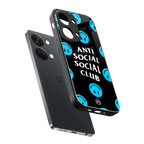 anti social social club x smileys back phone cover | glass case for oneplus nord 3