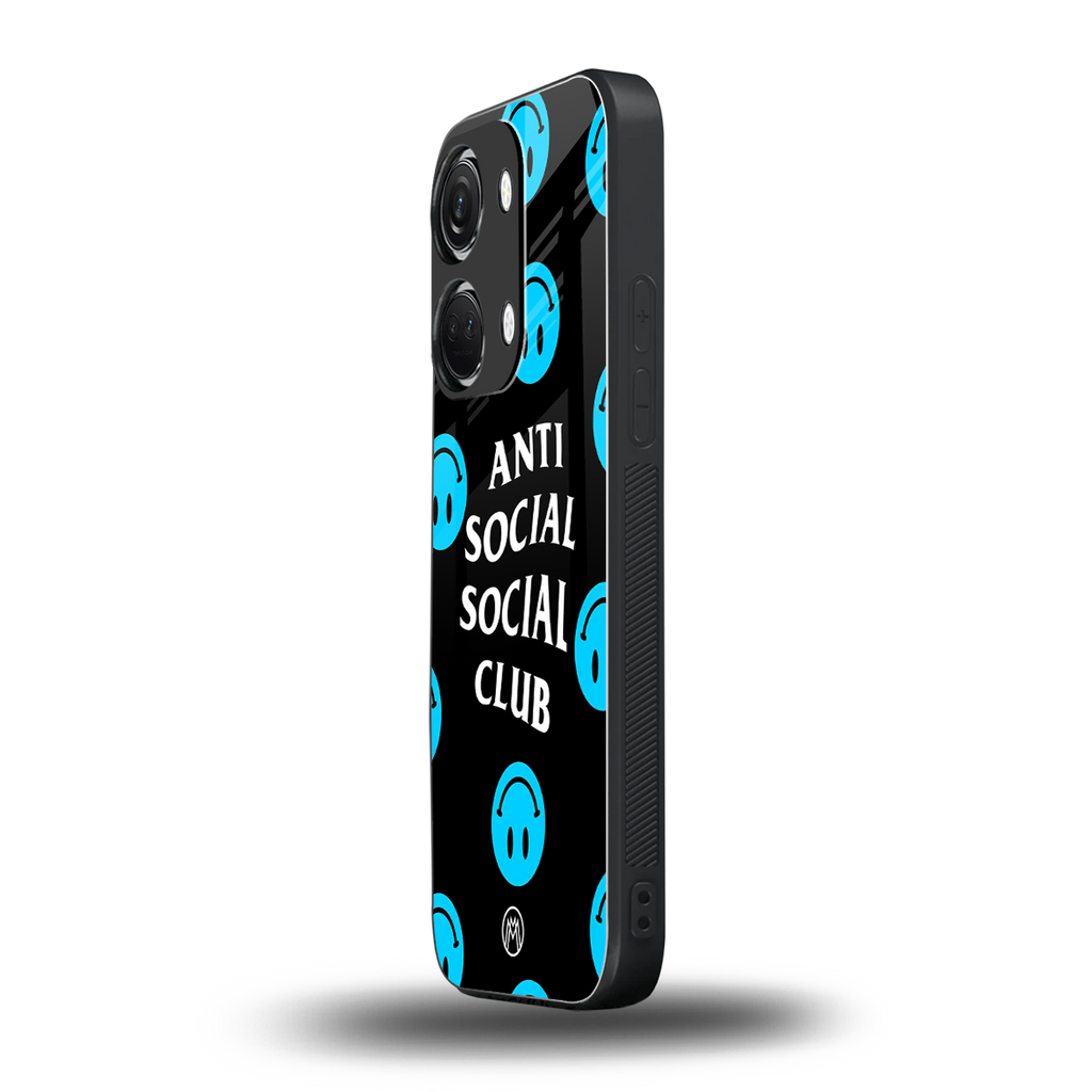 anti social social club x smileys back phone cover | glass case for oneplus nord 3