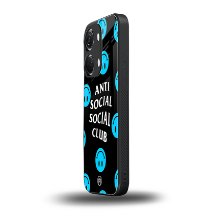 anti social social club x smileys back phone cover | glass case for oneplus nord 3
