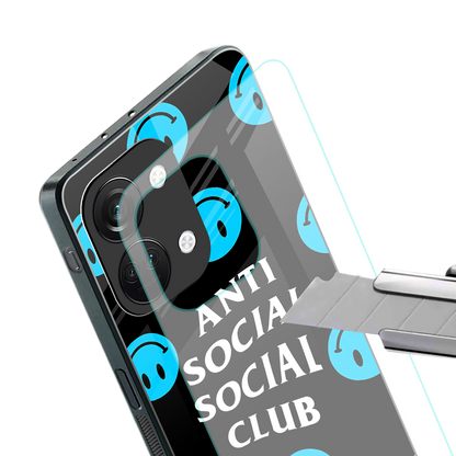 anti social social club x smileys back phone cover | glass case for oneplus nord 3