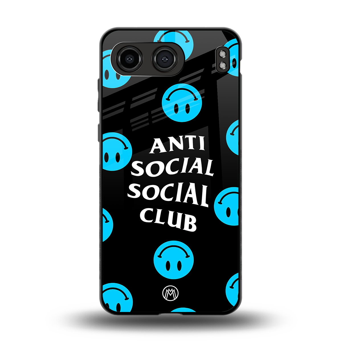 anti social social club x smileys back phone cover | glass case for oneplus nord 4
