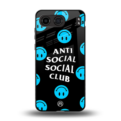 anti social social club x smileys back phone cover | glass case for oneplus nord 4