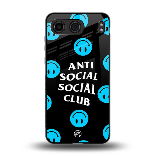 anti social social club x smileys back phone cover | glass case for oneplus nord 4