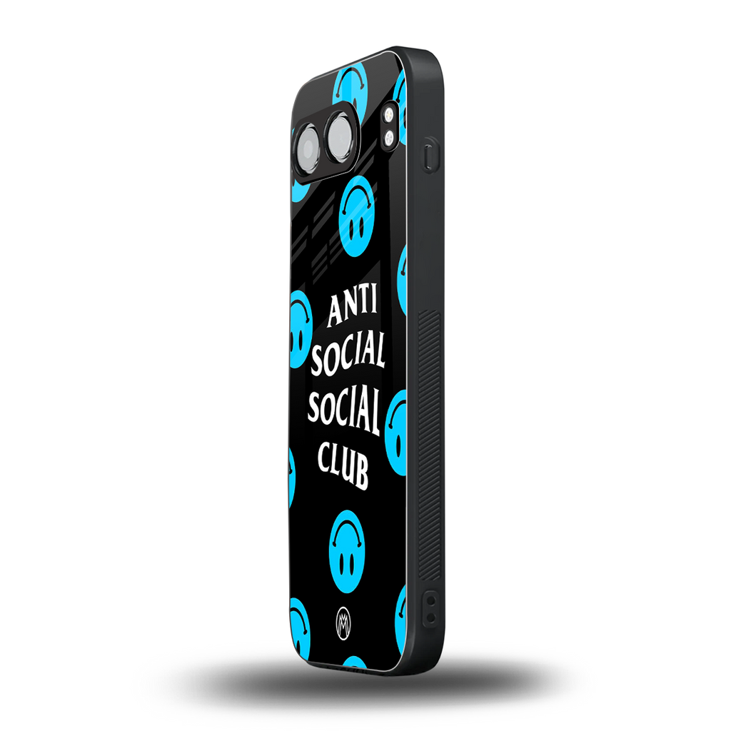 anti social social club x smileys back phone cover | glass case for oneplus nord 4