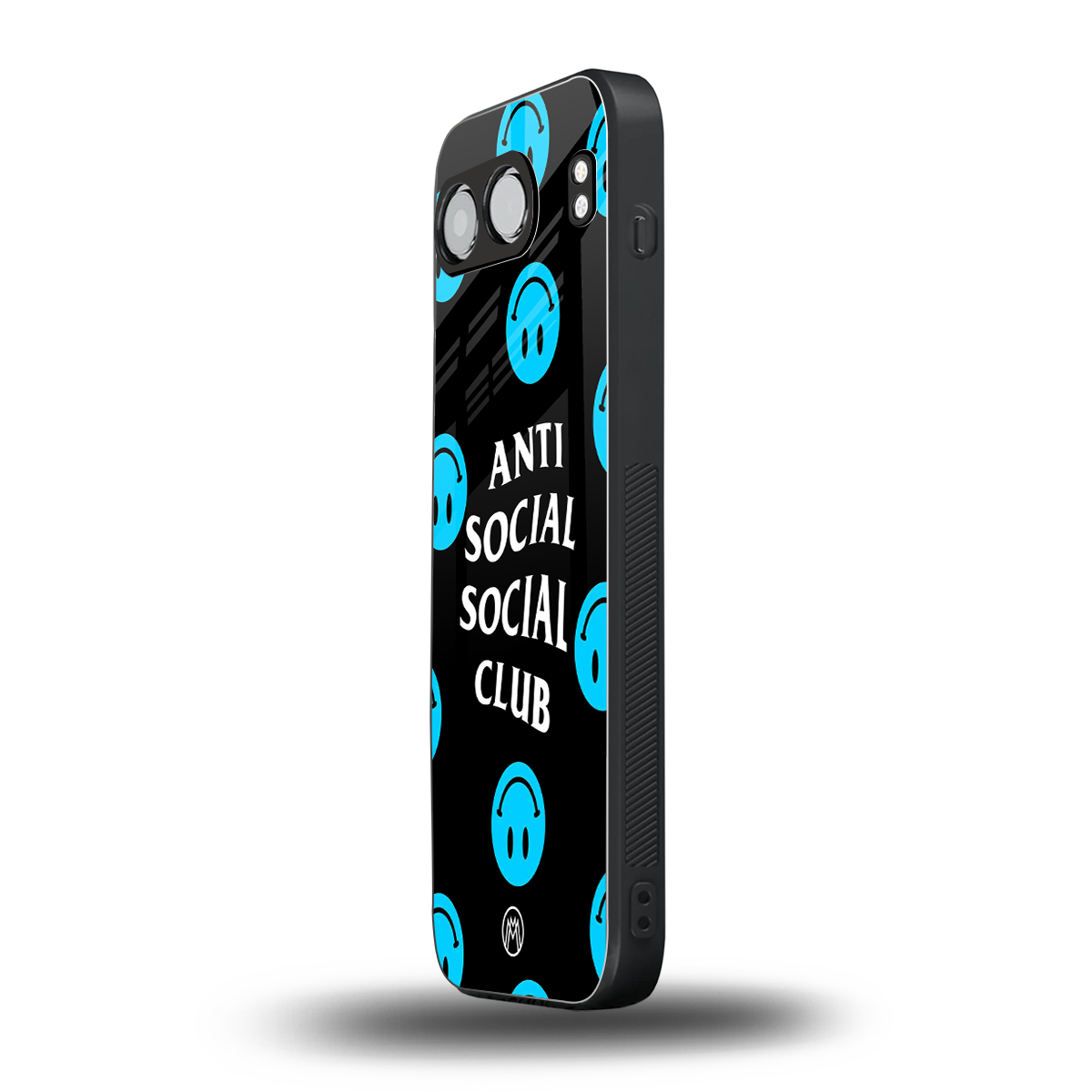 anti social social club x smileys back phone cover | glass case for oneplus nord 4