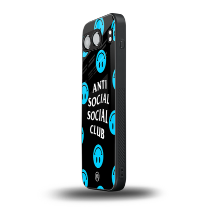 anti social social club x smileys back phone cover | glass case for oneplus nord 4