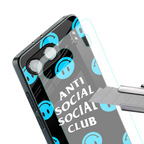 anti social social club x smileys back phone cover | glass case for oneplus nord 4