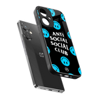 anti social social club x smileys back phone cover | glass case for oneplus nord ce 3