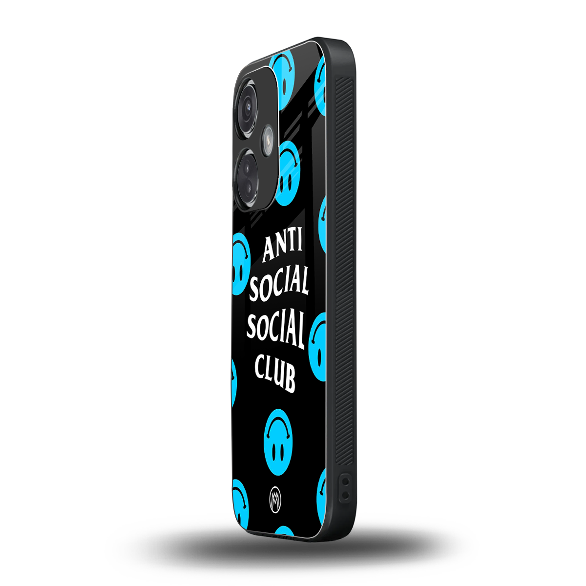anti social social club x smileys back phone cover | glass case for oneplus nord ce 3