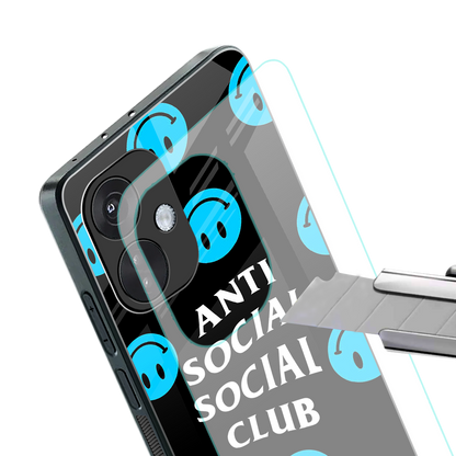 anti social social club x smileys back phone cover | glass case for oneplus nord ce 3