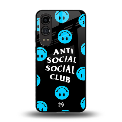 anti social social club x smileys back phone cover | glass case for oneplus nord ce 4 lite
