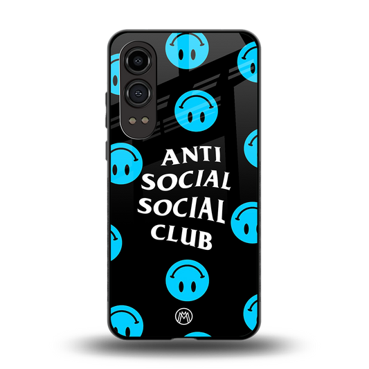 anti social social club x smileys back phone cover | glass case for oneplus nord ce 4 lite