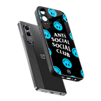 anti social social club x smileys back phone cover | glass case for oneplus nord ce 4 lite