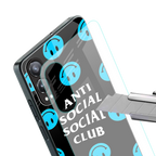 anti social social club x smileys back phone cover | glass case for oneplus nord ce 4 lite