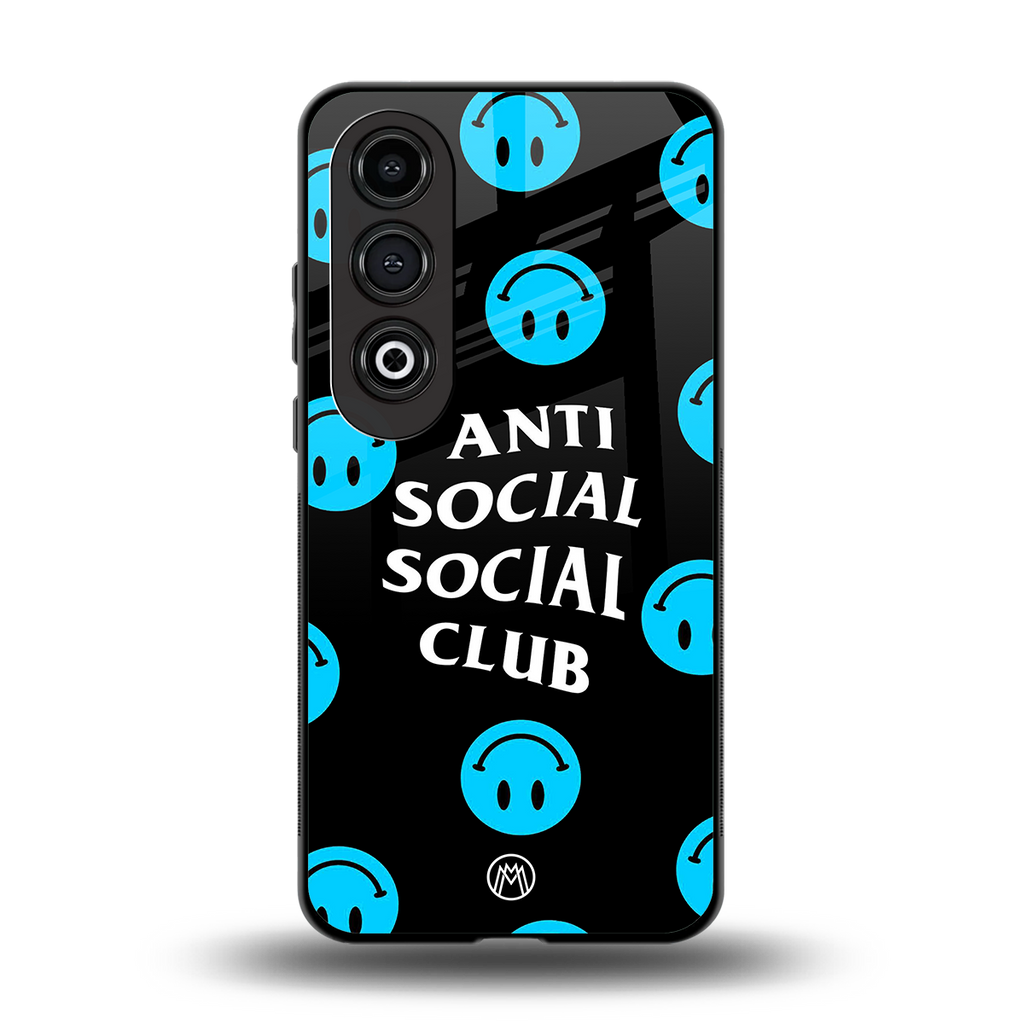 anti social social club x smileys back phone cover | glass case for oneplus nord ce 4