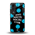 anti social social club x smileys back phone cover | glass case for oneplus nord ce 4