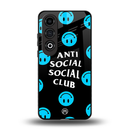 anti social social club x smileys back phone cover | glass case for oneplus nord ce 4
