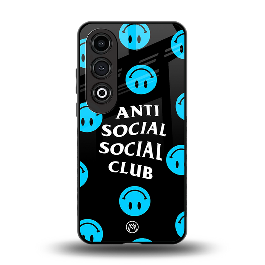 anti social social club x smileys back phone cover | glass case for oneplus nord ce 4