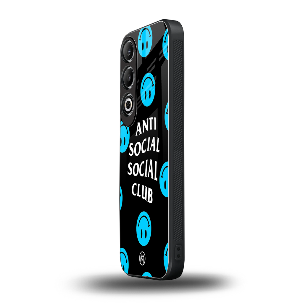anti social social club x smileys back phone cover | glass case for oneplus nord ce 4