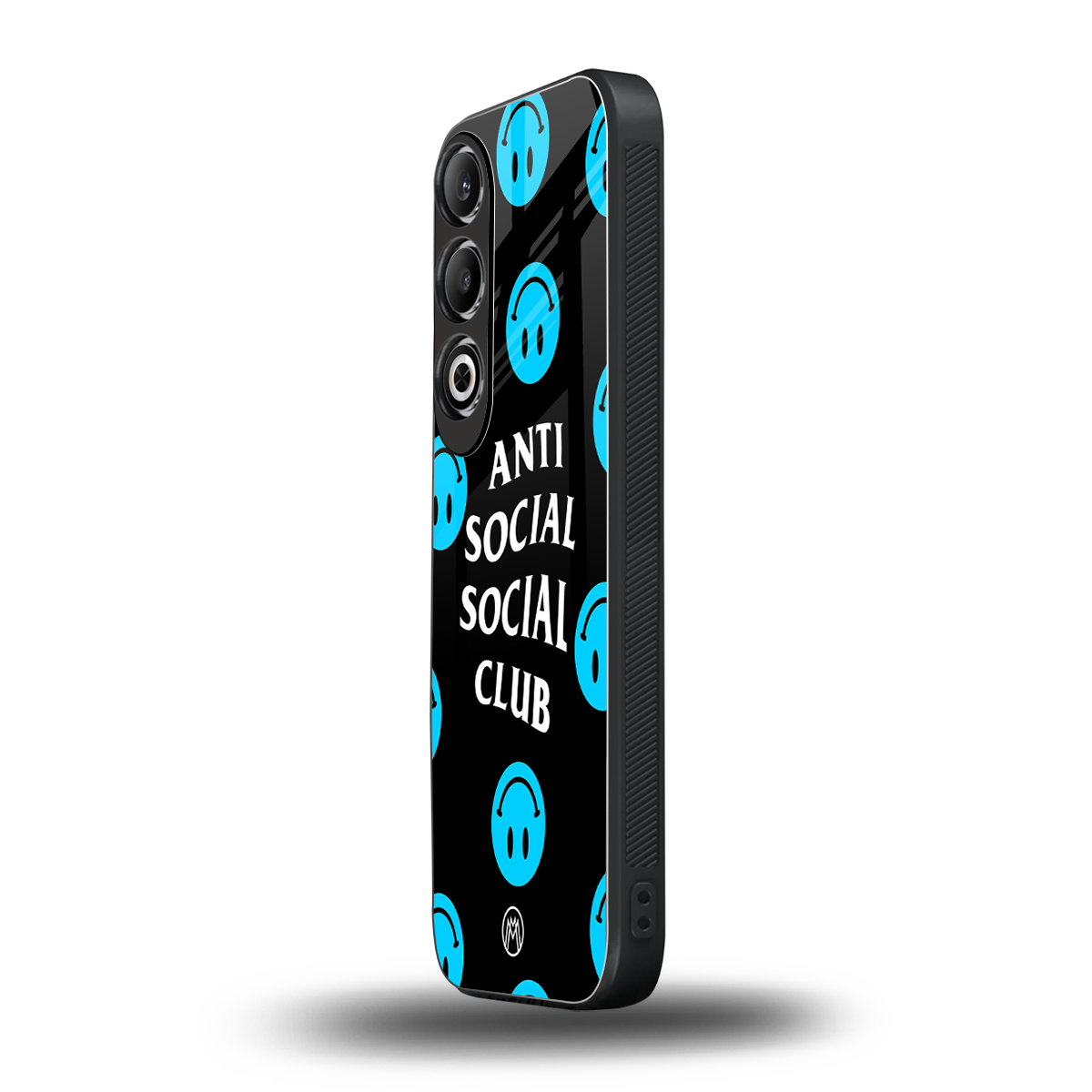 anti social social club x smileys back phone cover | glass case for oneplus nord ce 4