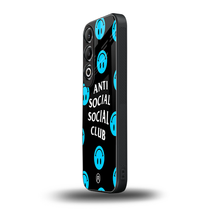 anti social social club x smileys back phone cover | glass case for oneplus nord ce 4