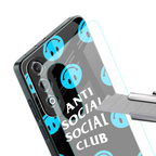 anti social social club x smileys back phone cover | glass case for oneplus nord ce 4