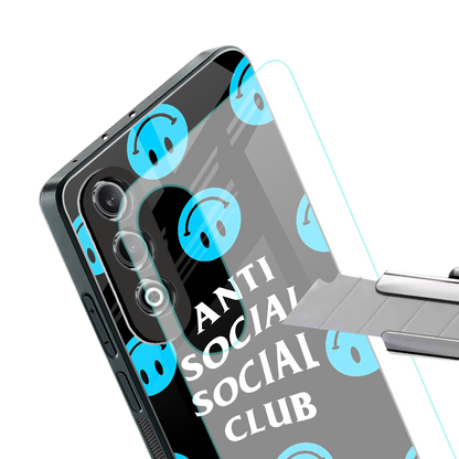 anti social social club x smileys back phone cover | glass case for oneplus nord ce 4