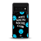 anti social social club x smileys back phone cover | glass case for google pixel 6 pro