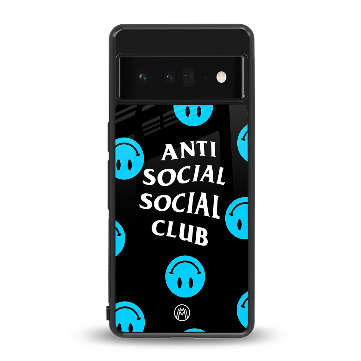 anti social social club x smileys back phone cover | glass case for google pixel 6 pro