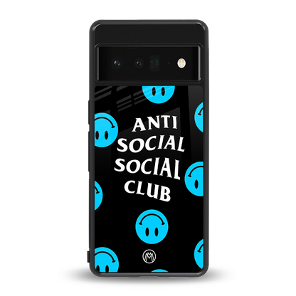 anti social social club x smileys back phone cover | glass case for google pixel 6 pro